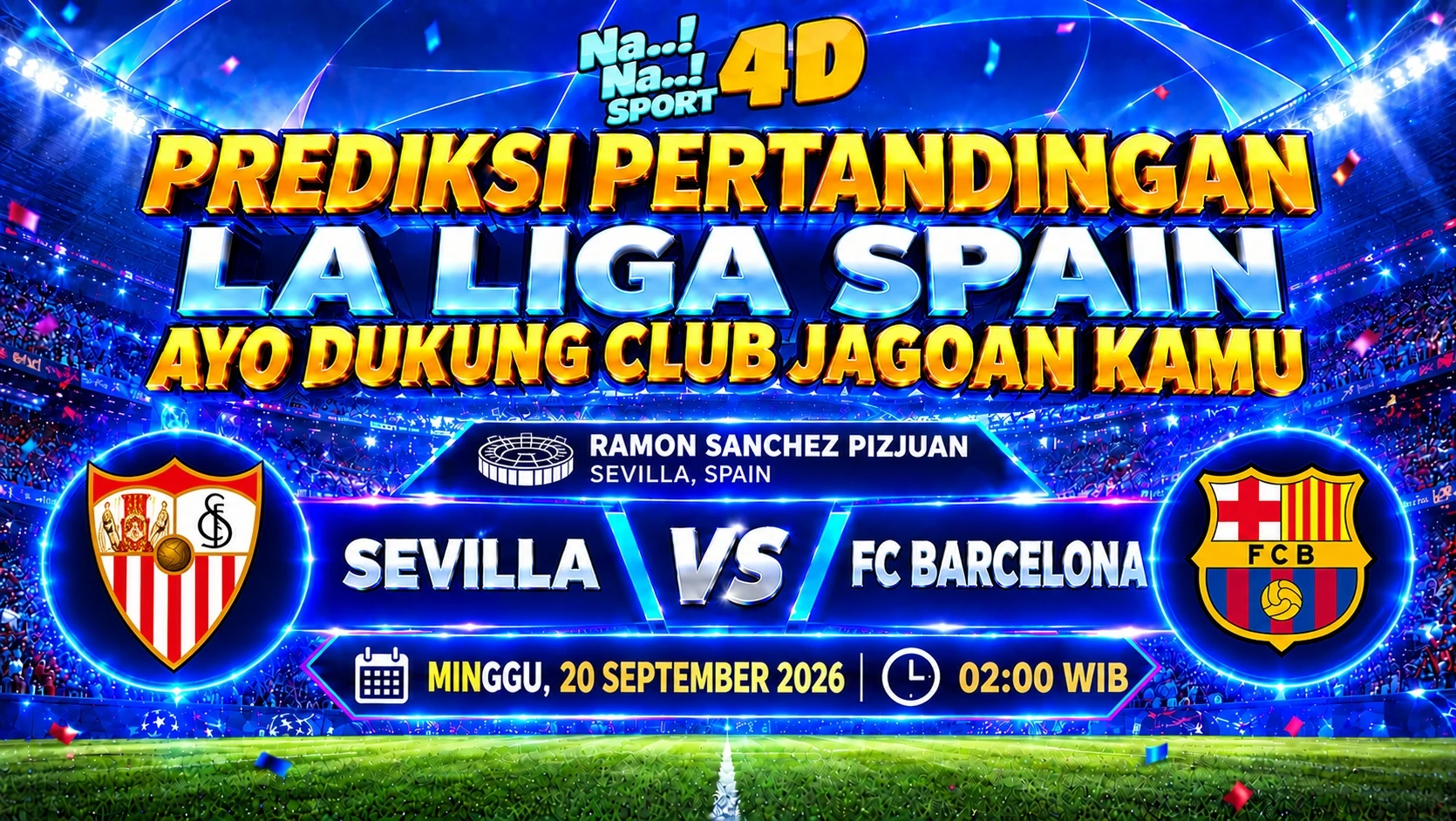 Prediksi Skor pertandingan  LA LIGA SPAIN (Sevilla VS FC Barcelona)