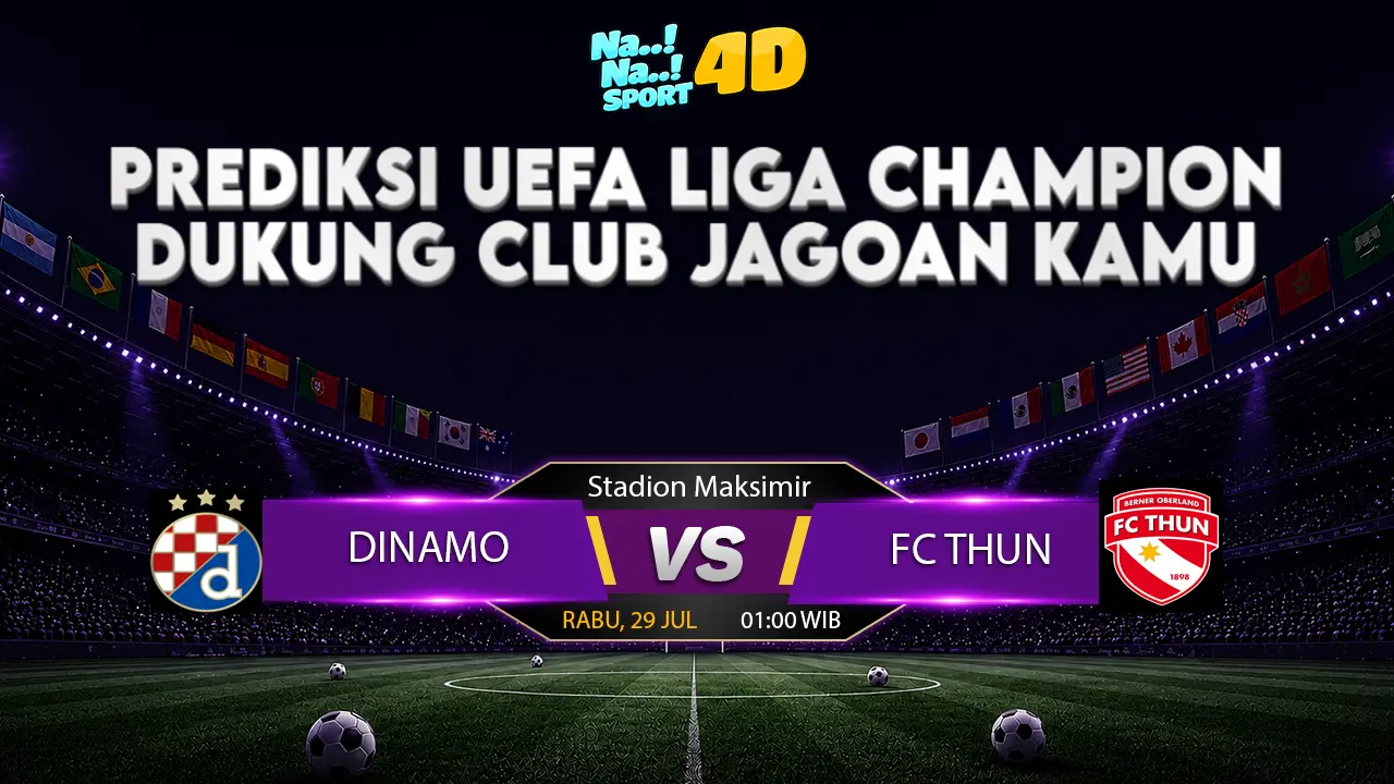 Prediksi Skor Dinamo Zagreb vs Thun , Head-to-head dan Statistik di Liga Champions UEFA